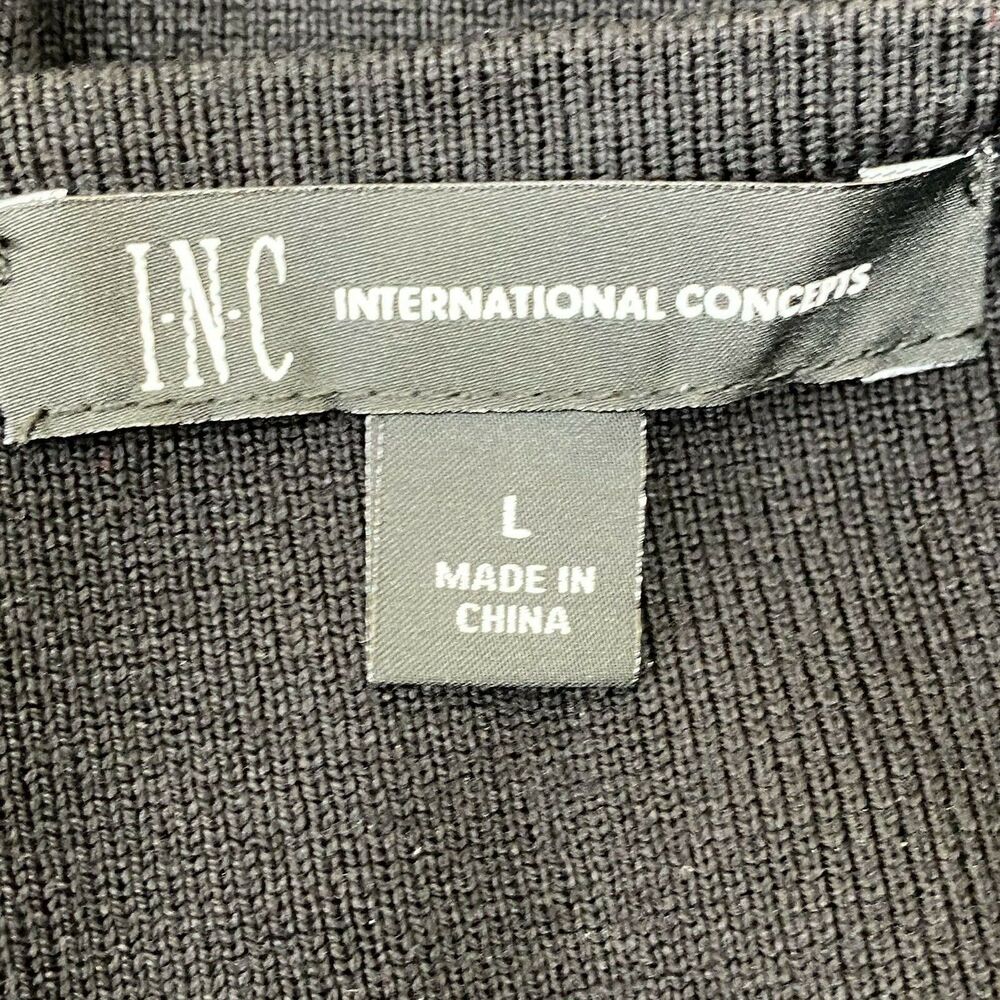 INC International Concepts Black Tunic Sweater Large V-Neck Long Sleeve No Belt - Picture 8 of 11
